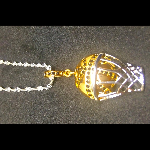 RARE 🏀 Gold Basketball & Silver Hoop Pendant On A S925 Necklace NBA Sport Chain - Picture 4 of 6